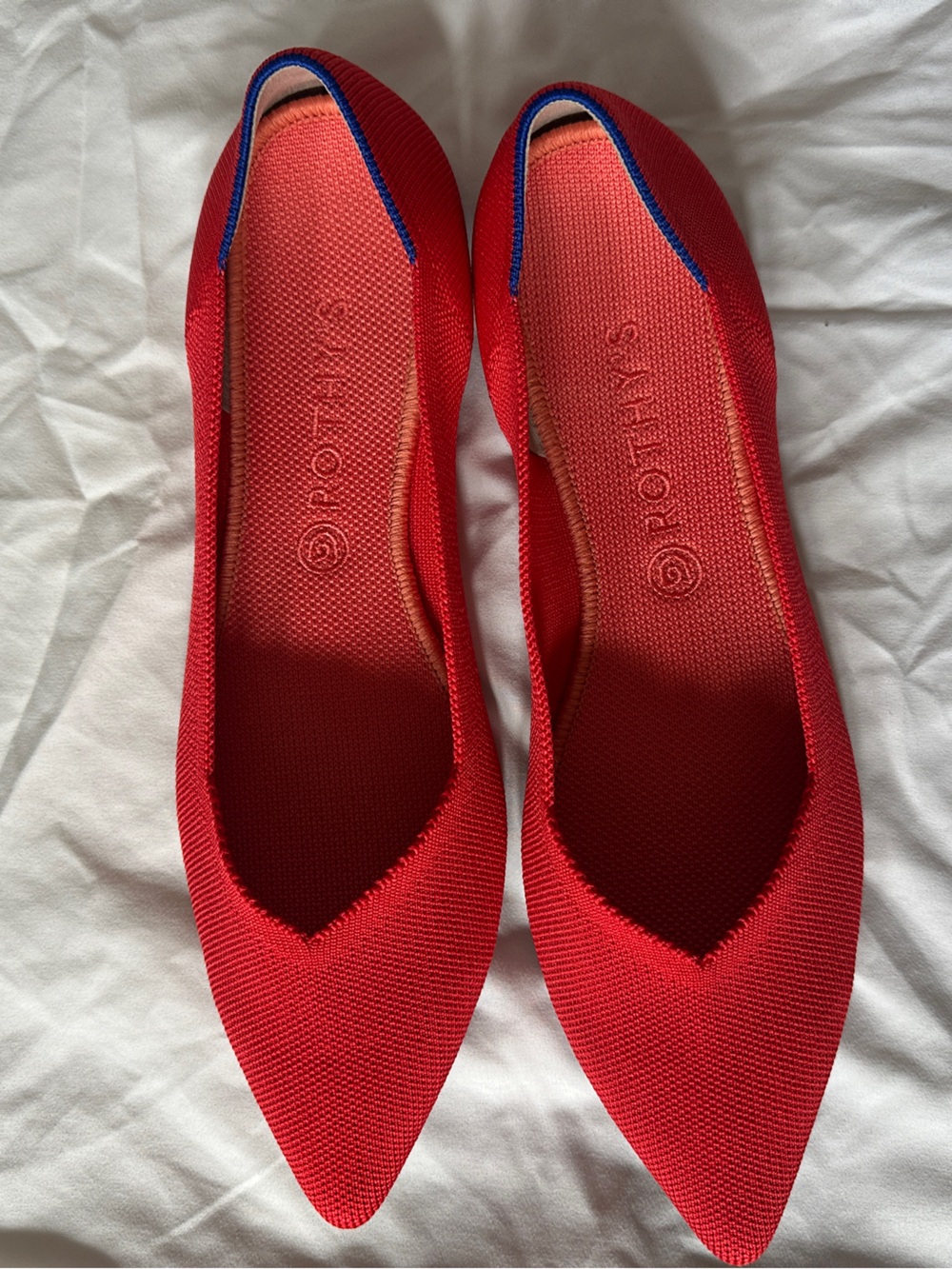 Rothy’s Designer Pointed Ballet Flats in Red